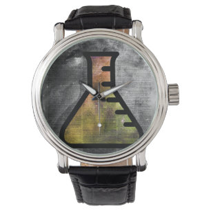 Magische alchemie Flacon over Dictionart pagina Horloge