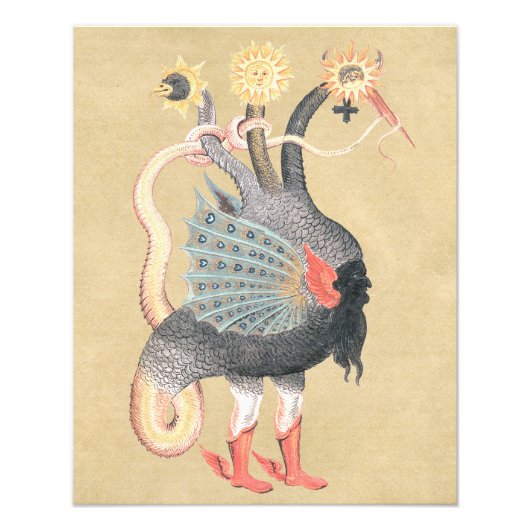 Magische alchemy Dragon Color Foto Afdruk (Voorkant)