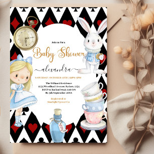 Magische Alice in Wonderland Baby shower Kaart