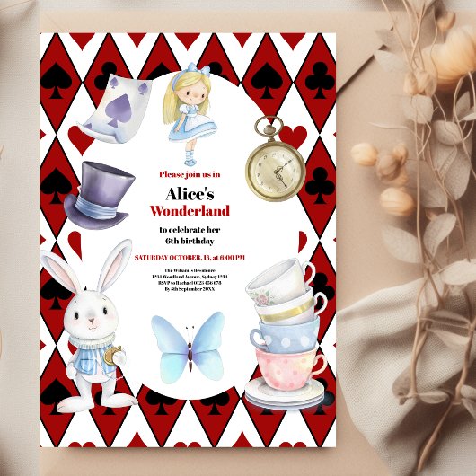 Magische Alice in Wonderland Verjaardag Kaart