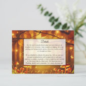 Magische Amber Forest Sprookjeshuwelijk Informatiekaartje (Staand voorkant)