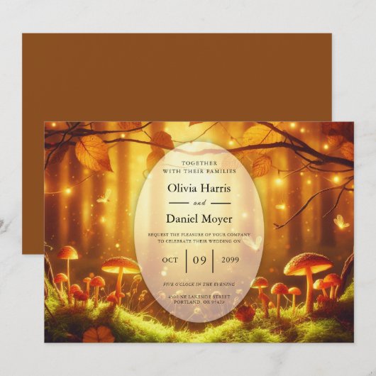 Magische Amber Forest Sprookjeshuwelijk Kaart (Voorkant / Achterkant)