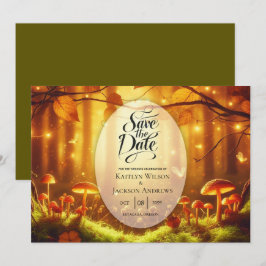 Magische Amber Forest Sprookjeshuwelijk Save The Date