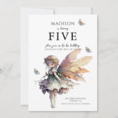 Magische anime fee 5e verjaardagsfeest kaart (Voorkant)