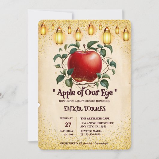  magische appel van onze ogen Baby shower Kaart (Voorkant)