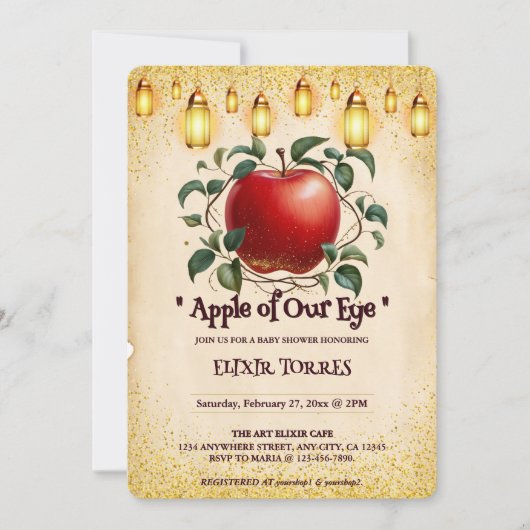 magische appel van onze ogen Baby shower Kaart (Voorkant)