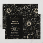 Magische astrologie boho hemel bruiloft save the date (Voorkant / Achterkant)