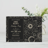 Magische astrologie boho hemelse verjaardag kaart (Staand voorkant)