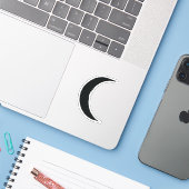 Magische atoomastrologie met zwarte munt sticker (Laptop met iPhone)