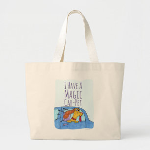 Magische Auto Huisdier Grappige Cartoon Motto Pret Grote Tote Bag