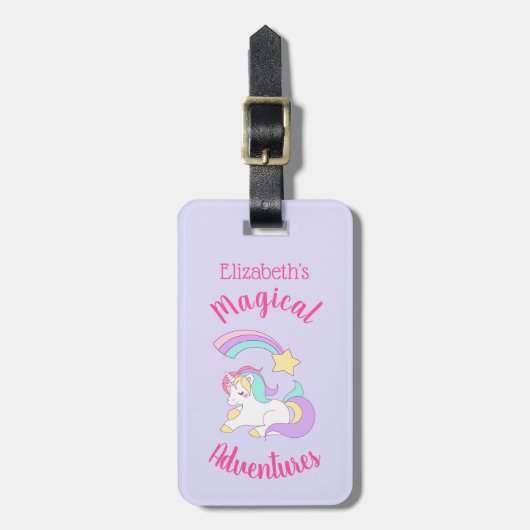 Magische avonturen Unicorn en Shooting Star Bagagelabel (Voorkant verticaal)