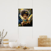 Magische Baby Afro-Amerikaanse Fairy in Tree Poster (Keuken)
