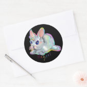 Magische baby bunny-maïs ronde sticker (Envelop)
