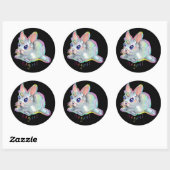 Magische baby bunny-maïs ronde sticker (Vel)