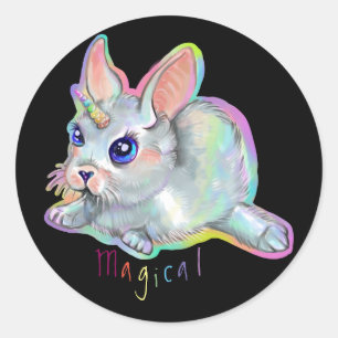 Magische baby bunny-maïs ronde sticker