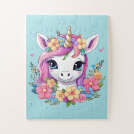 Magische Baby Eenhoorn met Bloemen Legpuzzel