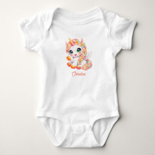 Magische Baby Eenhoorn Romper (Voorkant)