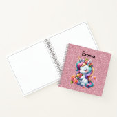Magische Baby Eenhoorn Roze Faux Glitter Kinder Notitieboek (Binnen)
