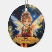 Magische Baby Fairy met vleugels in een kerstboom Keramisch Ornament (Links)