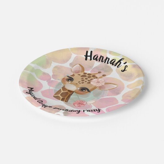 Magische baby giraf papieren bordje (Gekanteld)