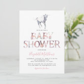 Magische Baby shower Unicorn | Roze meisje van Flo Kaart (Staand voorkant)