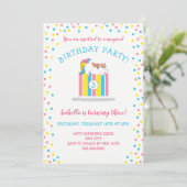Magische baby Unicorn Birthday Party, cake + age Kaart (Staand voorkant)