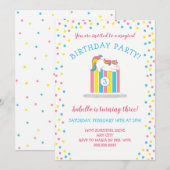 Magische baby Unicorn Birthday Party, cake + age Kaart (Voorkant / Achterkant)