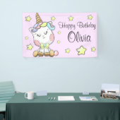 Magische Baby Unicorn en sterren Birthday Spandoek (Beurs)