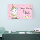Magische Baby Unicorn en sterren Birthday Spandoek (Beurs)