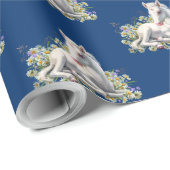 Magische Baby Unicorn Floral Cadeaupapier (Rol Hoek)