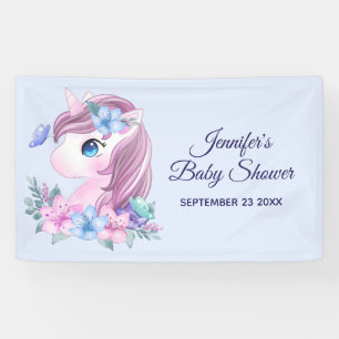 Magische Baby Unicorn met Big Eyes Baby shower Spandoek