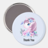 Magische Baby Unicorn met Big Eyes Dank je Magneet (Voorkant / Achterkant)