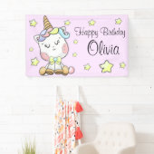 Magische Baby Unicorn, sterren eerste verjaardag Spandoek (Insitu)