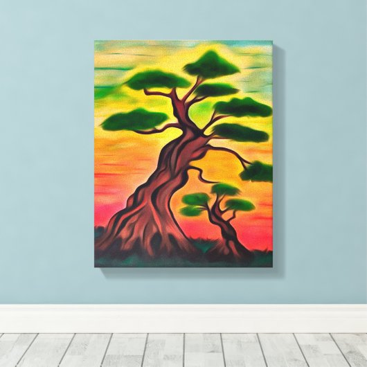 Magische baobabs canvas afdruk (Insitu (Houten vloer))