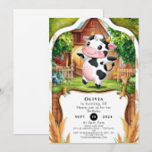 Magische Barnyard Koe Verjaardag Kaart (Voorkant / Achterkant)