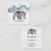 *~* Magische Beren bergen en pijnbomen Vierkante Visitekaartje (Voorkant / Achterkant)