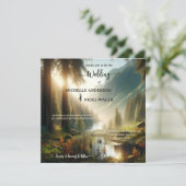 Magische Berg betoverde bruiloft Kaart (Staand voorkant)