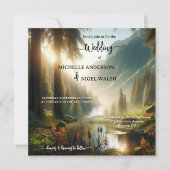 Magische Berg betoverde bruiloft Kaart (Voorkant)