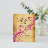 MAGISCHE BES SEN MONOGRAM waszegel perkament Kaart (Staand voorkant)