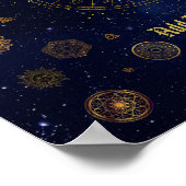 Magische Beschermingssymbolen Mandala Pagan Heks Poster (Hoek)