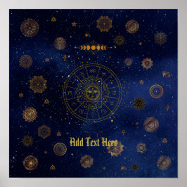 Magische Beschermingssymbolen Mandala Pagan Heks Poster