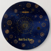 Magische Beschermingssymbolen Mandala Pagan Heks Ronde Button 6,0 Cm (Voorkant)