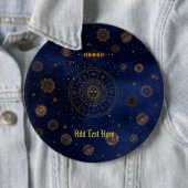 Magische Beschermingssymbolen Mandala Pagan Heks Ronde Button 6,0 Cm (In situ)