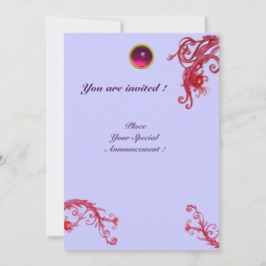 MAGISCHE BESJES 3,MONOGRAM aquamarine rood blauw Kaart (Achterkant)