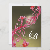 MAGISCHE BESJES 3,MONOGRAM robijn metallic goud Kaart (Voorkant)