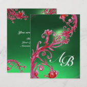 MAGISCHE BESJES 4, EENKLEURIGE rode jade ijs Kaart (Voorkant / Achterkant)