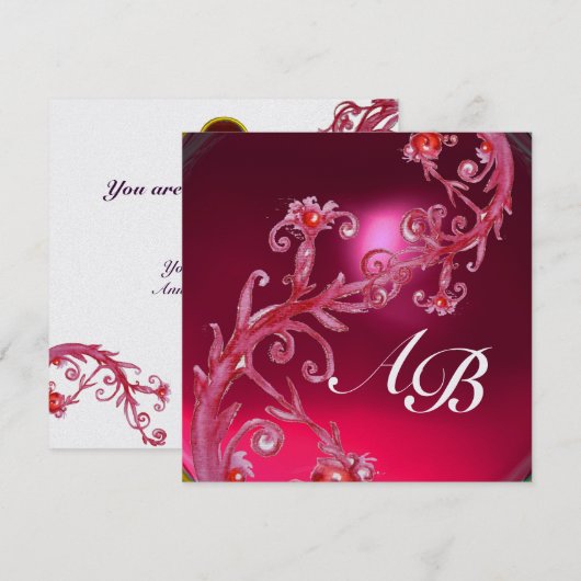 MAGISCHE BESJES 4, ENKELVOUDIG rode robijn ijs Kaart (Voorkant / Achterkant)