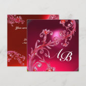 MAGISCHE BESJES 4, ENKELVOUDIGE INITIALEN rode rob Kaart (Voorkant / Achterkant)