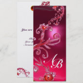 MAGISCHE BESJES 4, ENKELVOUDIGE INITIALEN rode rob Kaart (Voorkant / Achterkant)