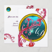 MAGISCHE BESJES 4,MONOGRAM blauw aquamarijn goud Kaart (Voorkant / Achterkant)